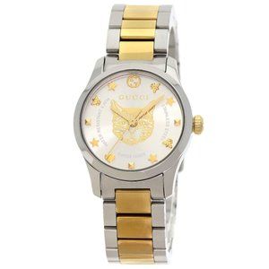 Gucci 126.5 G Timeless Cat Watch in Stainless Steel/SSxGP for Women